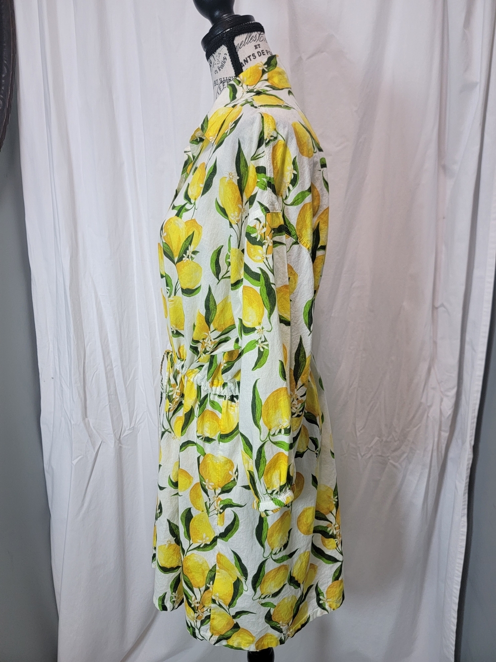 J Crew Cinched Shirt-Dress Lemoncello Cotton - Picture 4 of 6